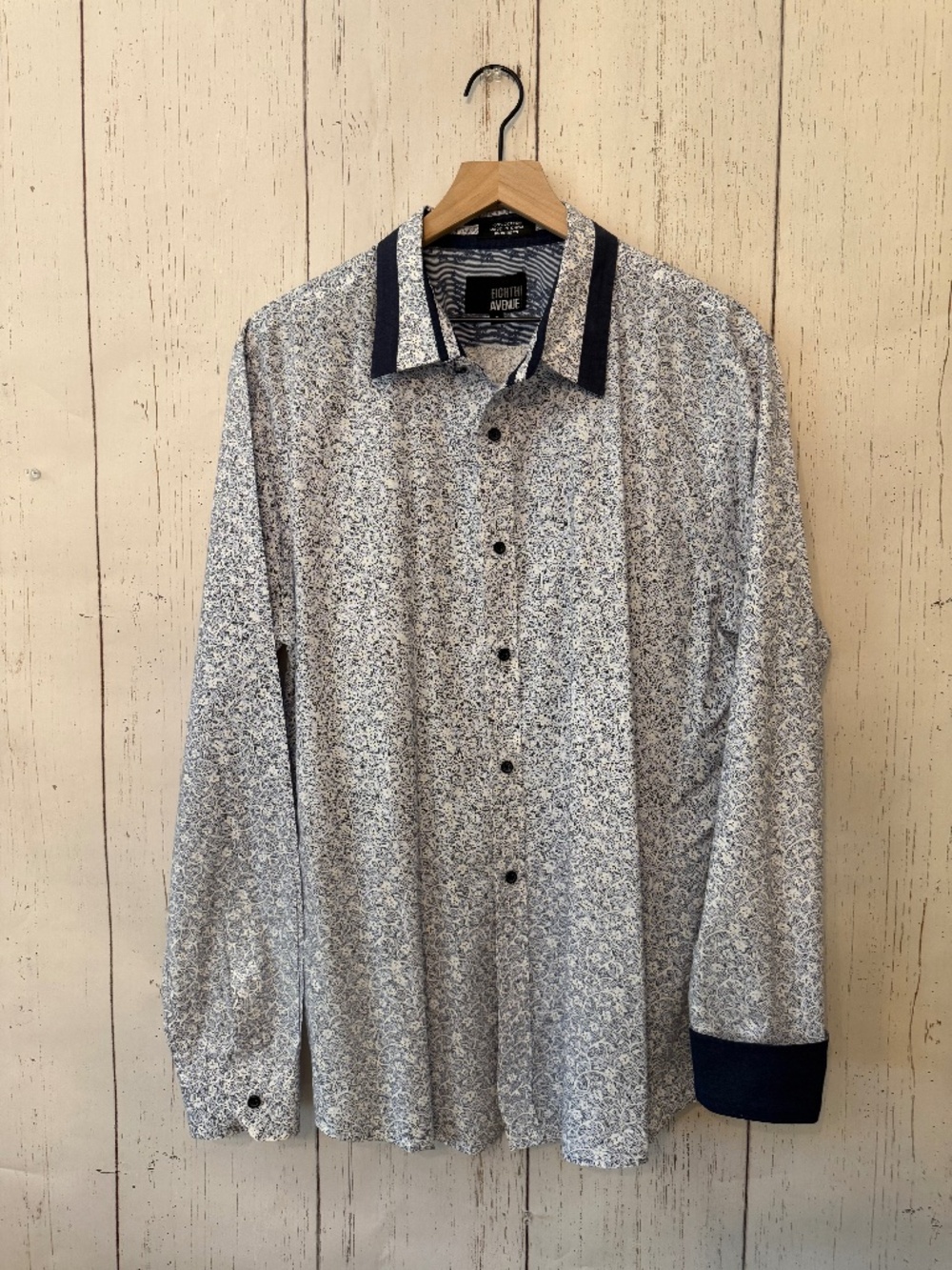 Mens Eighth Avenue Blue/White Button Up Shirt